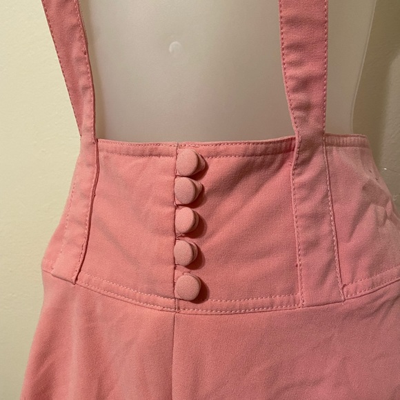 Pink Buttoned Suspender Skirt - Size Medium - Picture 8 of 8